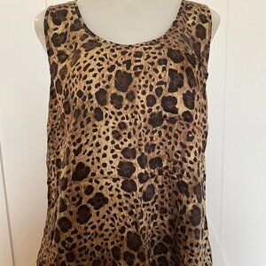 LINE silk leopard print tank top